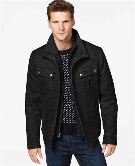 michael kors military style jacket mens|Michael Kors men's winter jacket.